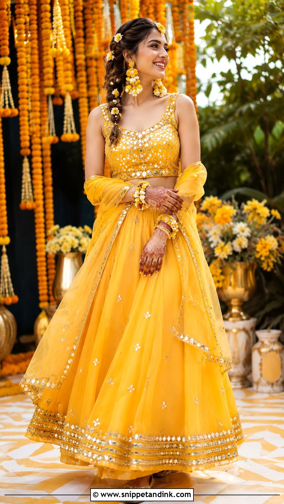 Yellow Bridal Haldi Lehenga - Snippet and Ink - 25 Bridal Haldi Dress Ideas