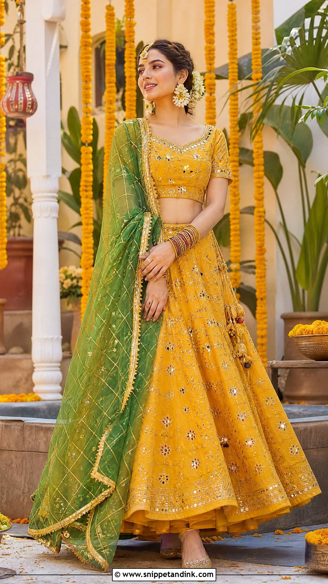 Yellow Bridal Mehandi Lehenga - Snippet and Ink - 20 Pakistani Mehandi Dresses for Brides