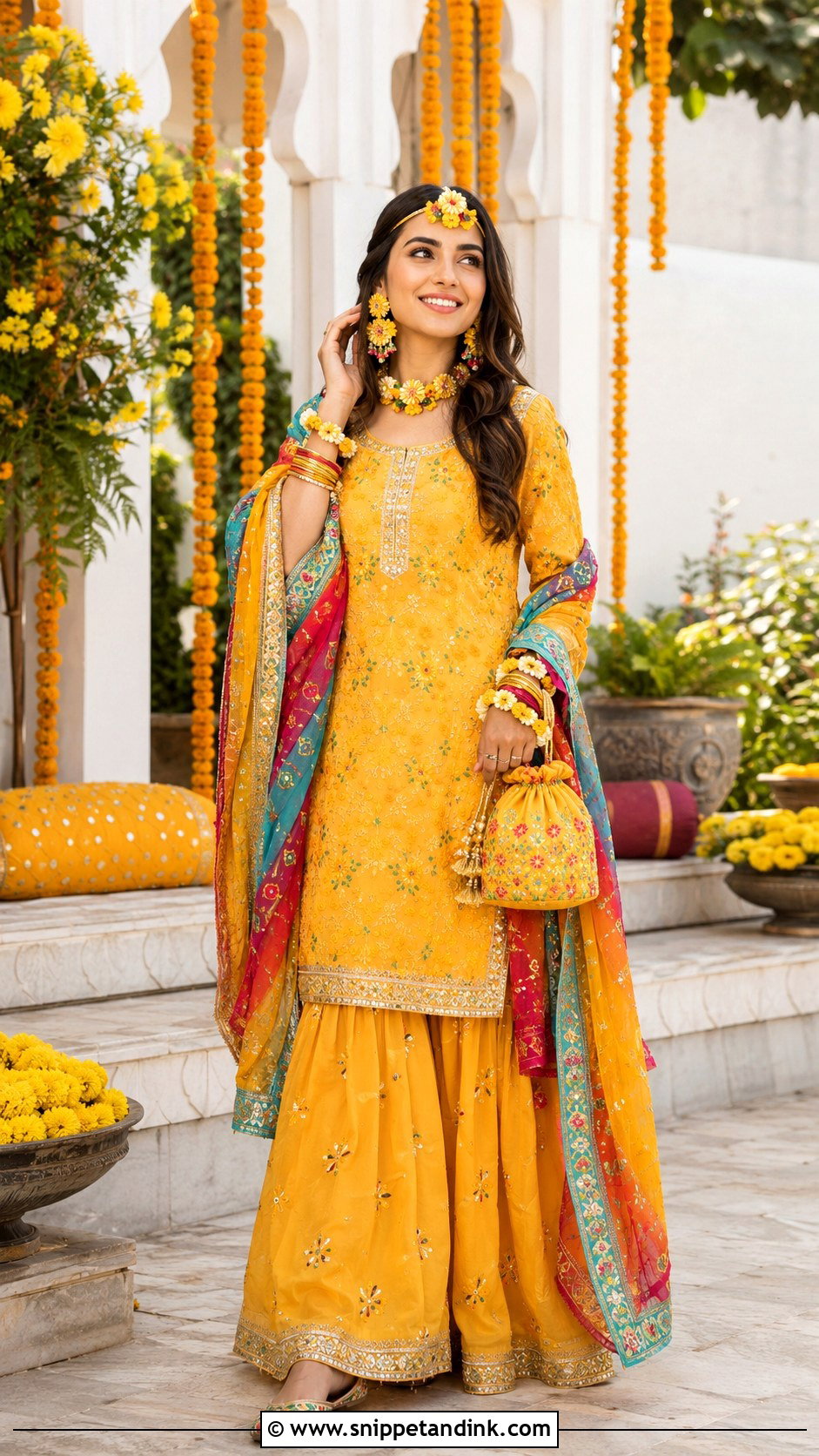 Yellow Bridal Mehndi Salwar Suit - Snippet and Ink - 25 Bridal Salwar Suits Wedding
