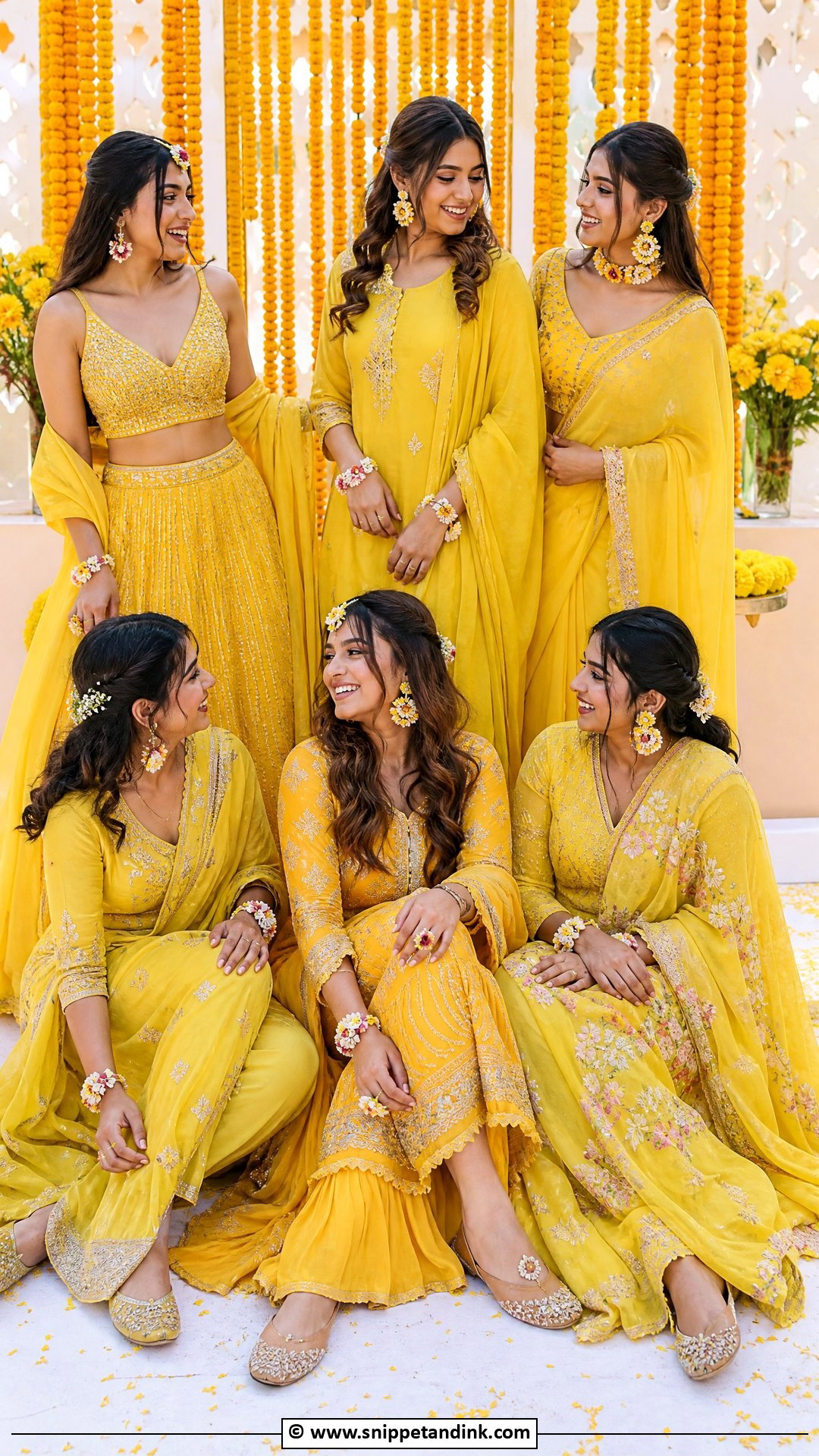 Yellow Bridesmaid Haldi Outfit - Snippet and Ink - 35 Haldi Outfit Ideas