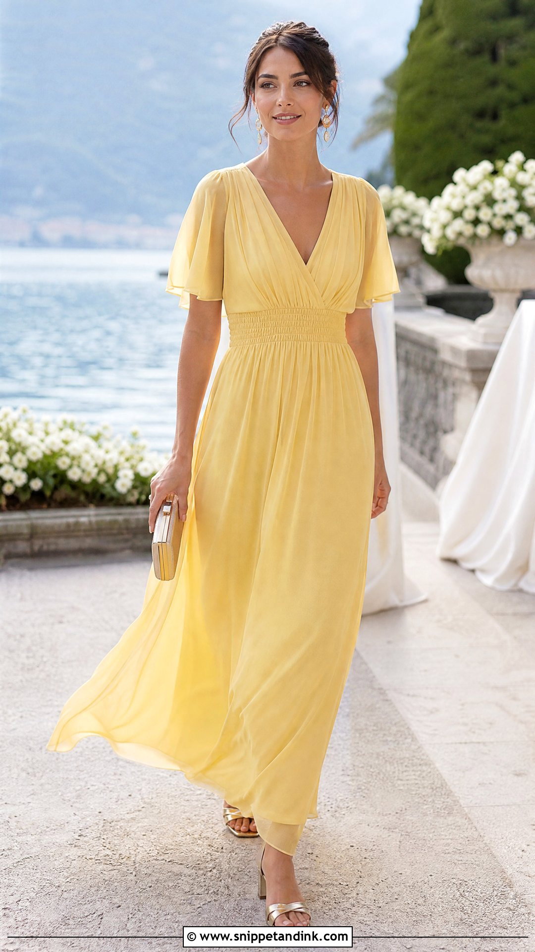 Yellow Chiffon Maxi Dress - Snippet and Ink - 20 Yellow Dresses for Wedding