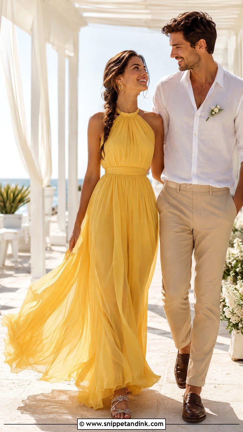 Yellow Chiffon Tail Gown - Snippet and Ink - 20 Tail Gown for Pre Wedding Ideas