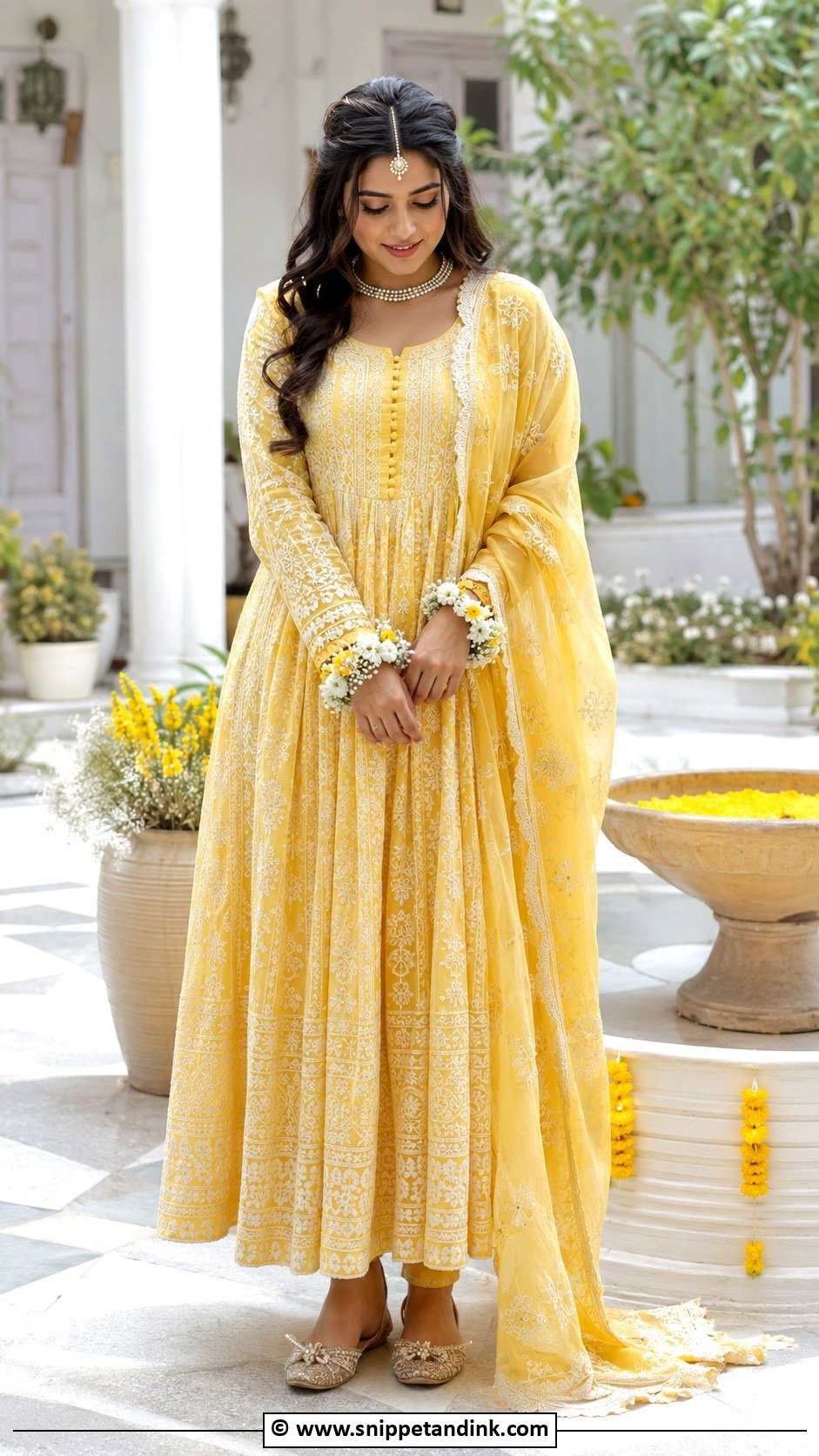 Yellow Chikankari Suit for Haldi Bride - Snippet and Ink - 30 Unique Haldi Outfits for Bride