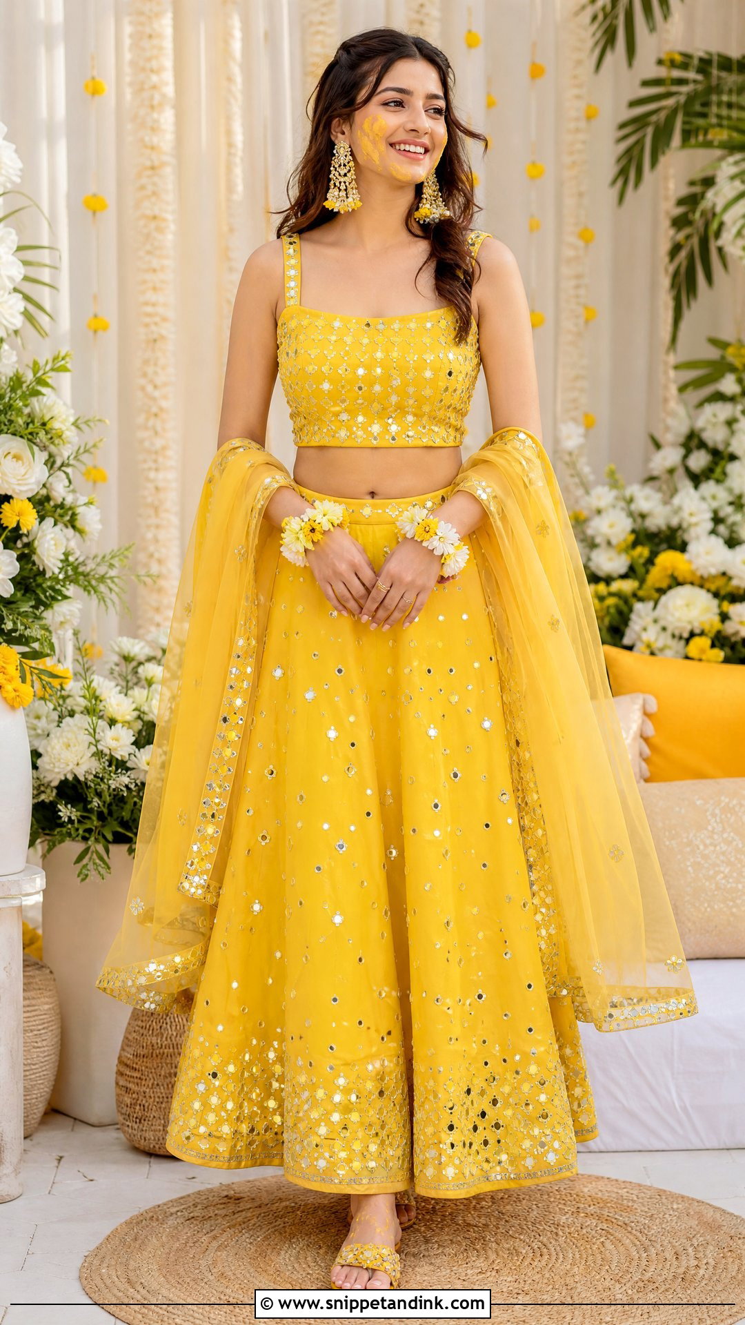 Yellow Co Ord Pithi Outfit For Bride - Snippet and Ink - 25 Pithi Outfit Brides Ideas