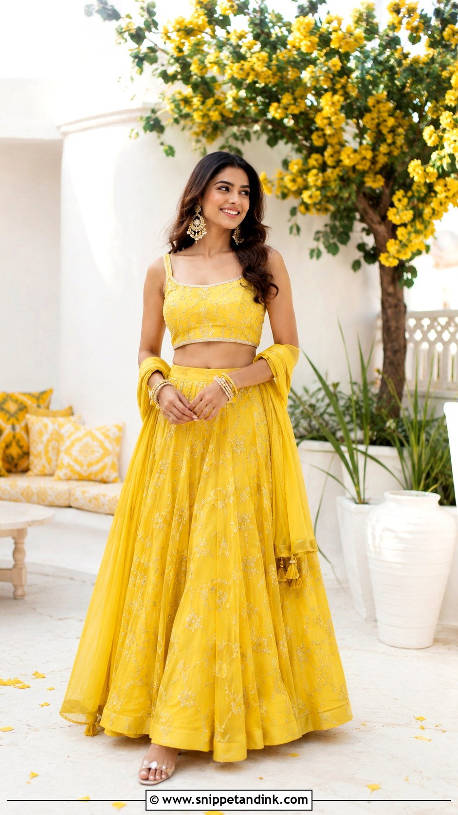 Yellow Co Ord Set For Bride Sister - Snippet and Ink - 30 Haldi Outfit for Bride Sister Ideas