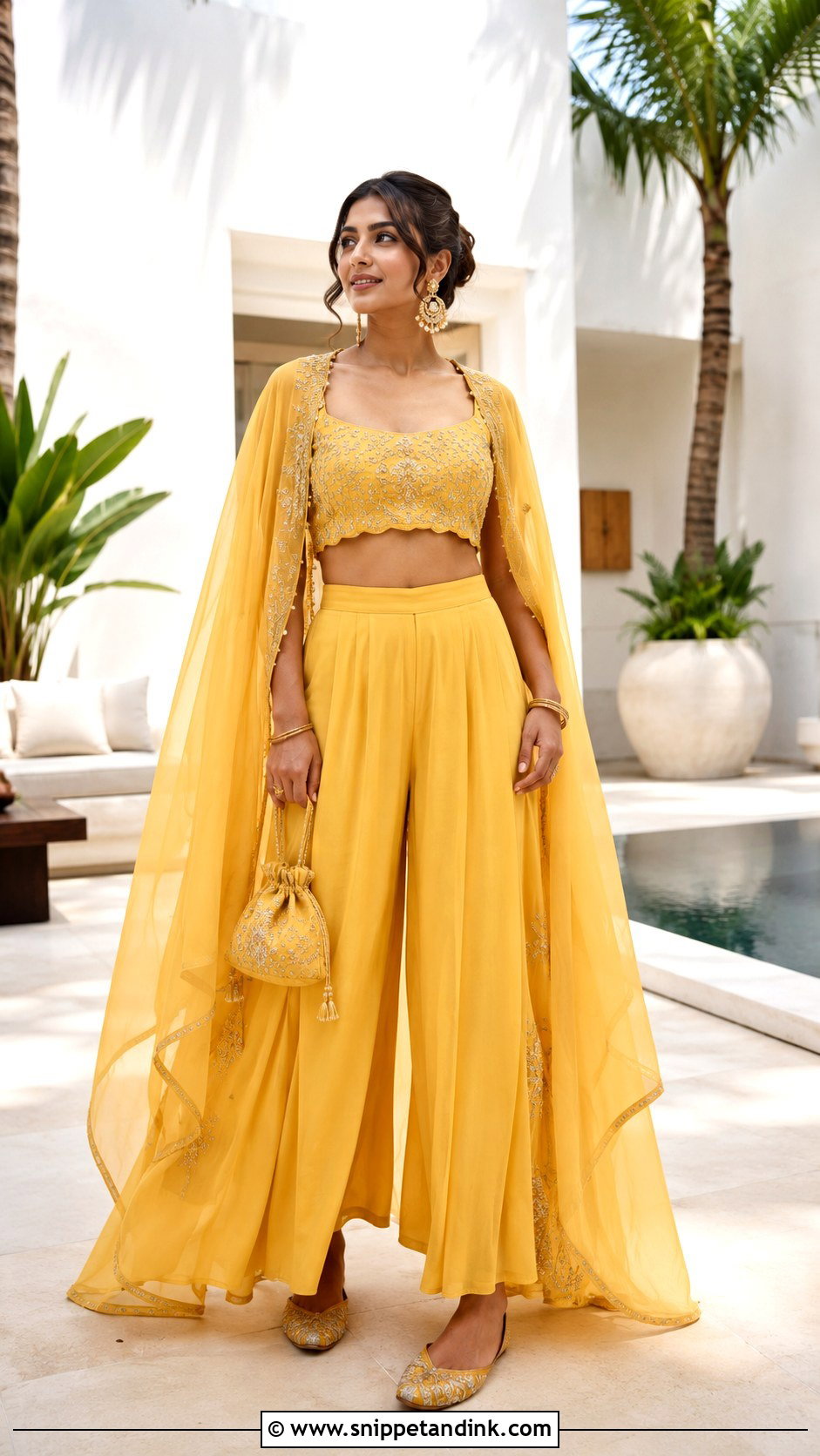 Yellow Co Ord Set For Haldi - Snippet and Ink - 20 Haldi Trending Outfits