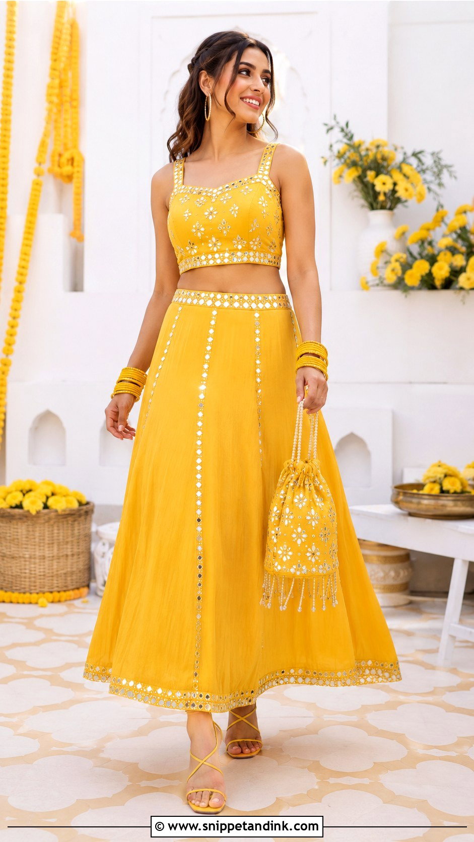 Yellow Co Ord Set For Haldi - Snippet and Ink - 30 Haldi Dresses
