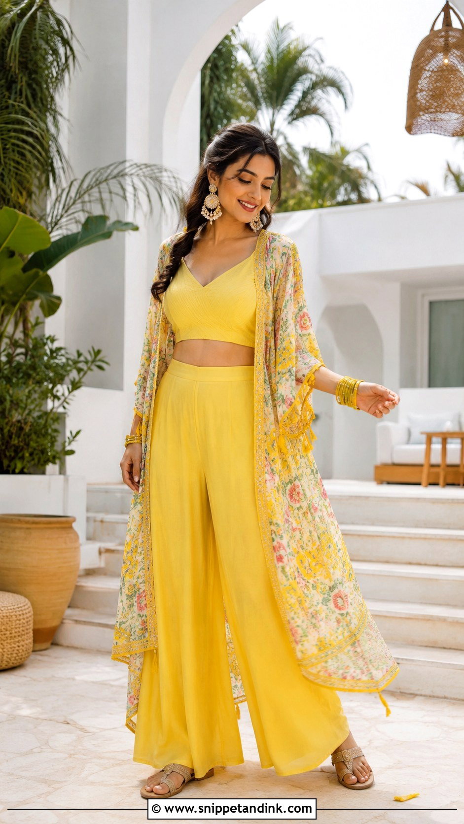 Yellow Co Ord Set For Haldi - Snippet and Ink - 25 Haldi Ceremony Dress Ideas