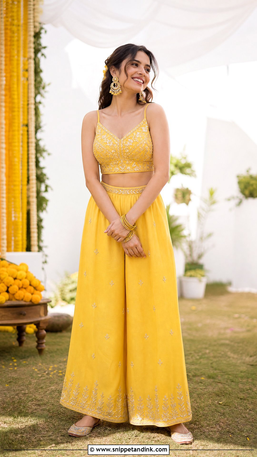 Yellow Co Ord Set For Haldi - Snippet and Ink - 25 Yellow Outfit for Haldi Function Ideas