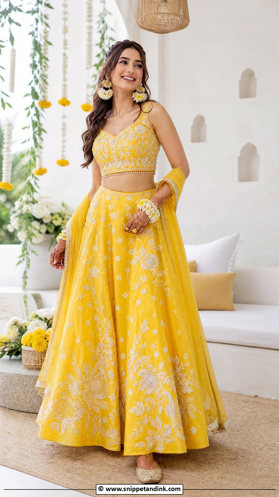 Yellow Co Ord Set For Haldi Bride - Snippet and Ink - 35 Haldi Outfit for Bride Ideas