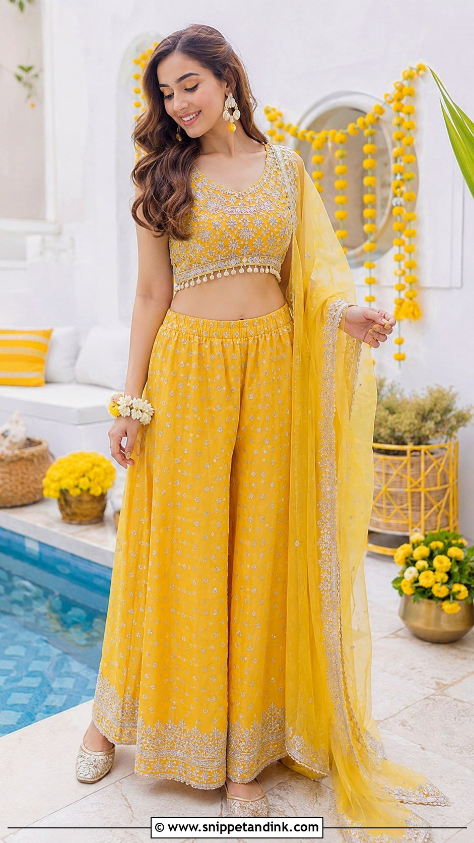 Yellow Co Ord Set For Haldi Bride - Snippet and Ink - 25 Outfit for Haldi Function for Bride Ideas