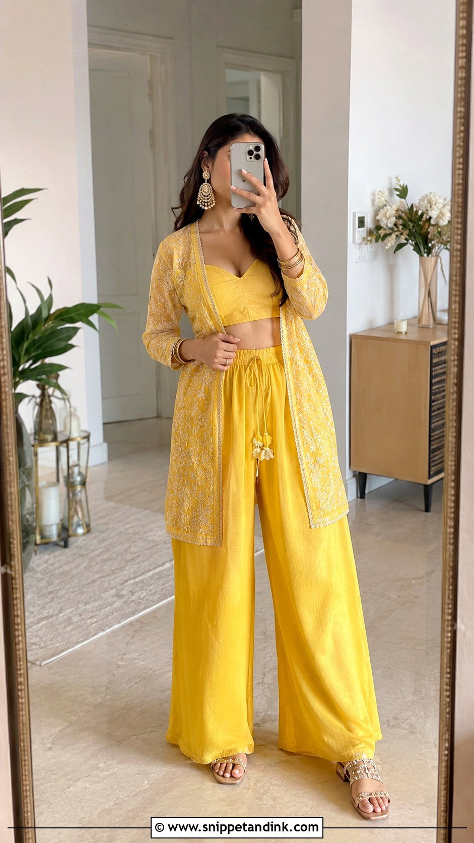 Yellow Co Ord Set For Haldi Function - Snippet and Ink - 30 Haldi Function Outfit Ideas