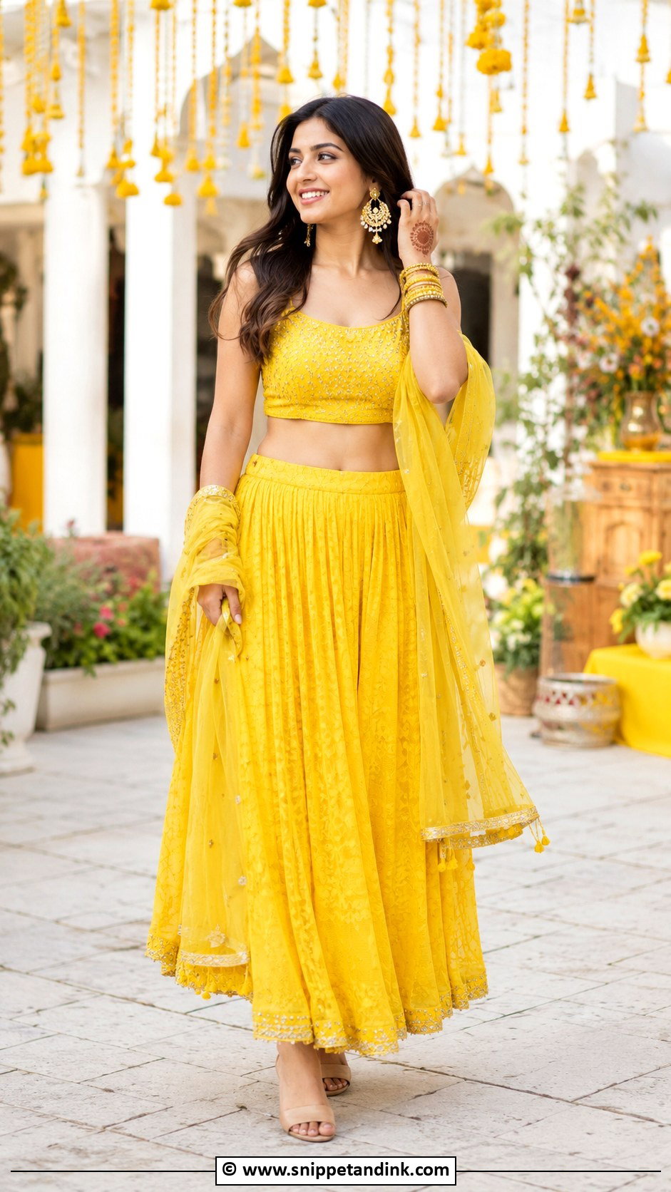 Yellow Co Ord Set For Haldi - Snippet and Ink - 30 Simple Haldi Dress Ideas