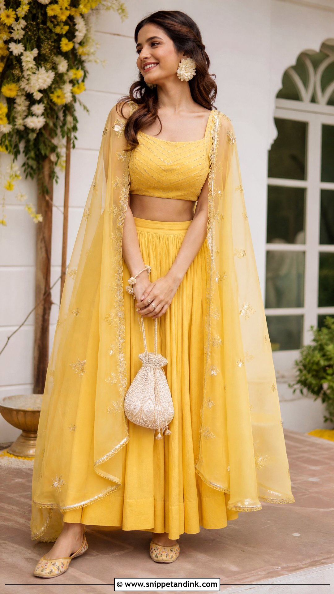 Yellow Co Ord Set Haldi Outfit - Snippet and Ink - 25 Aesthetic Haldi Outfits