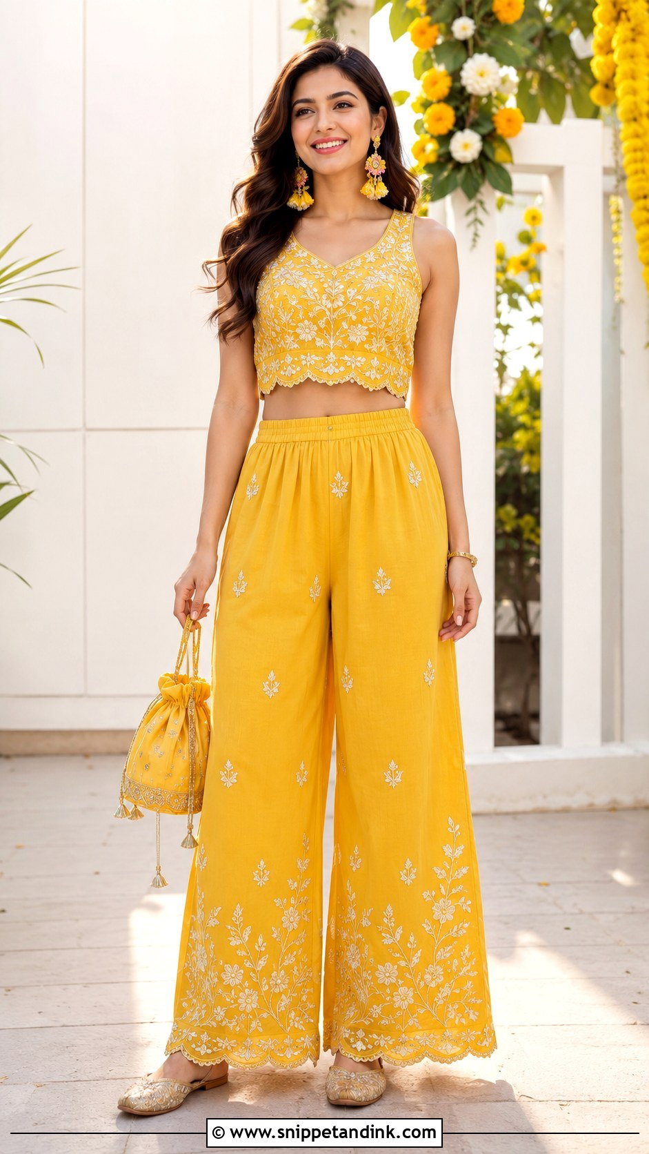 Yellow Co Ord Set Haldi Outfit - Snippet and Ink - 25 Indo Western Haldi Outfit Ideas