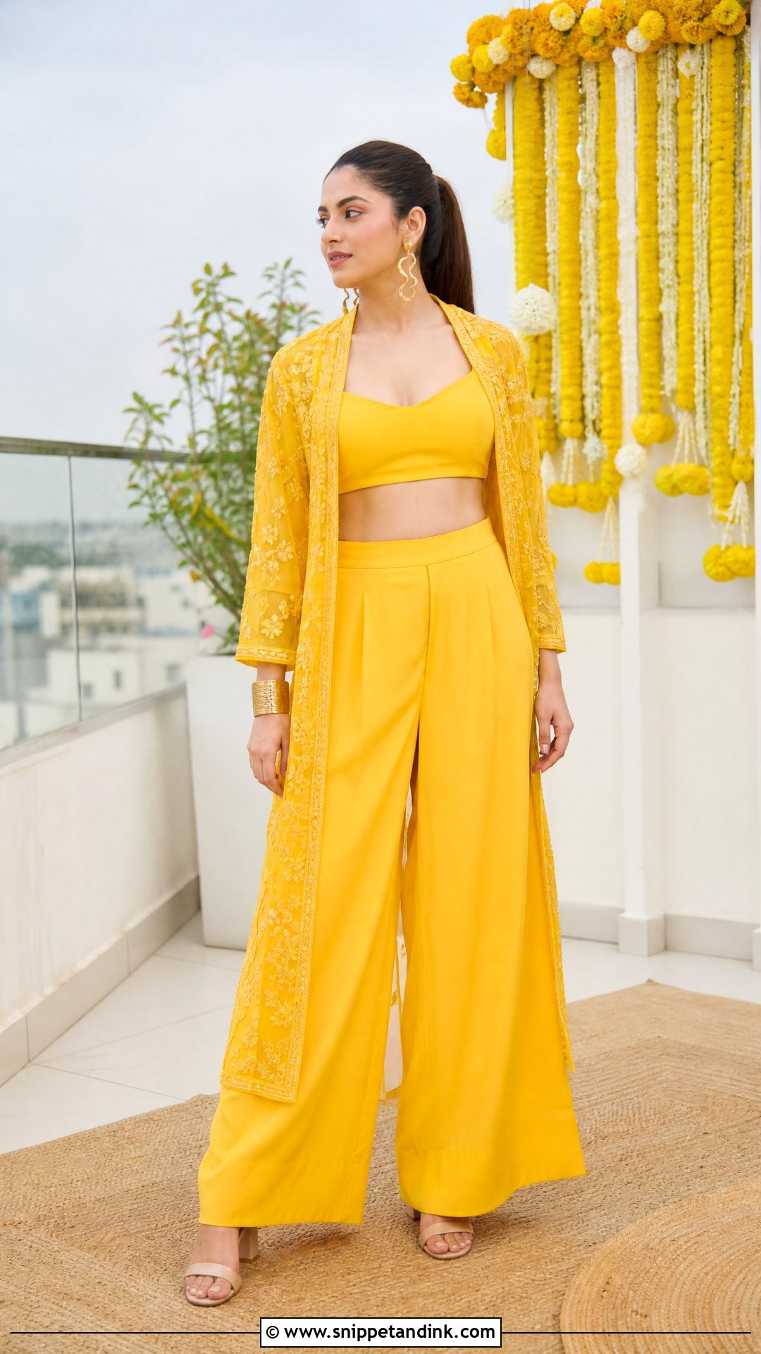 Yellow Co Ord Set Outfit - Snippet and Ink - 20 Yellow Haldi Outfit for Sister Ideas