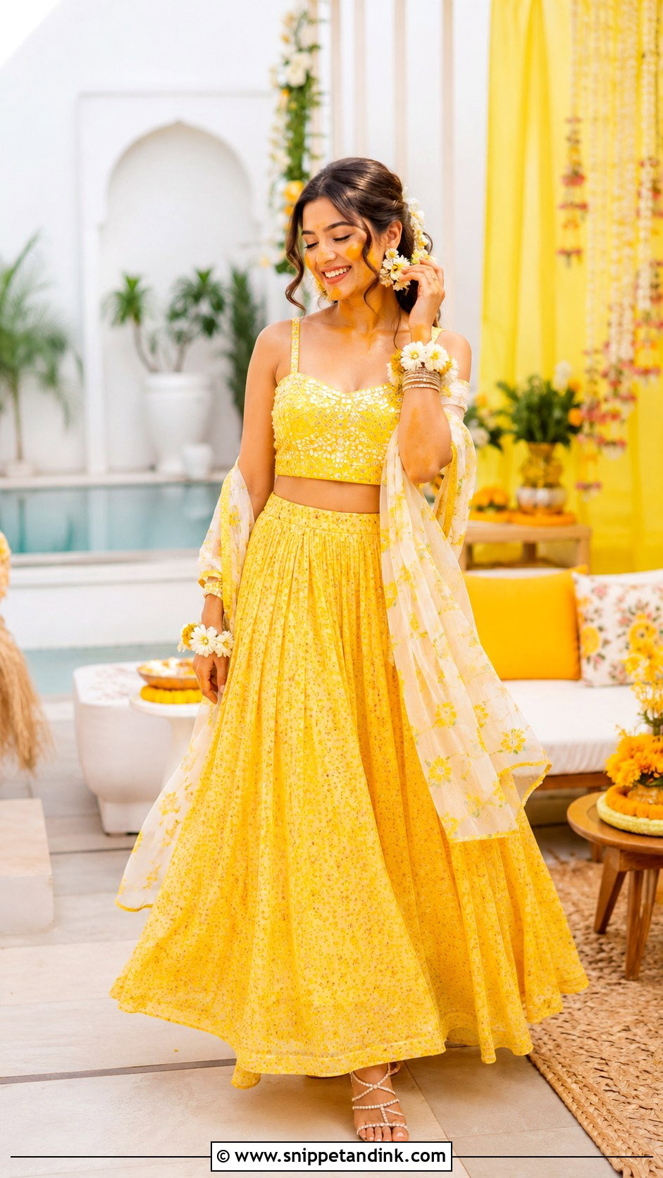 Yellow Co Ord Set for Haldi Bride - Snippet and Ink - 25 Yellow Haldi Outfit for Bride Ideas