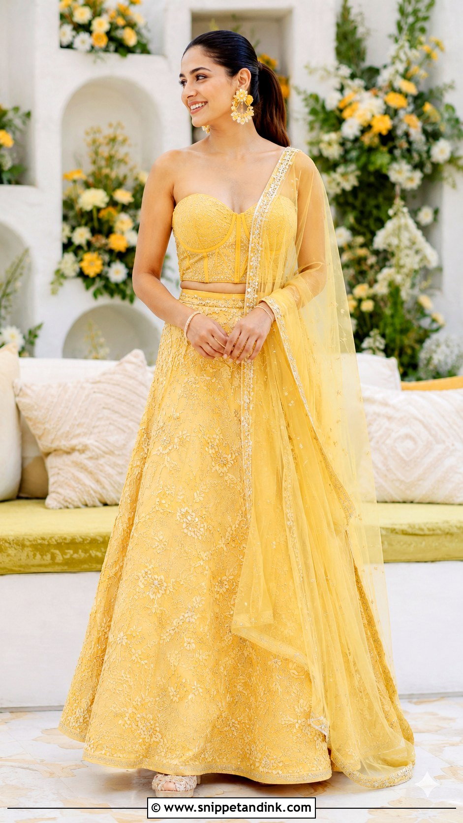Yellow Corset Lehenga For Haldi - Snippet and Ink - 20 Haldi Trending Outfits