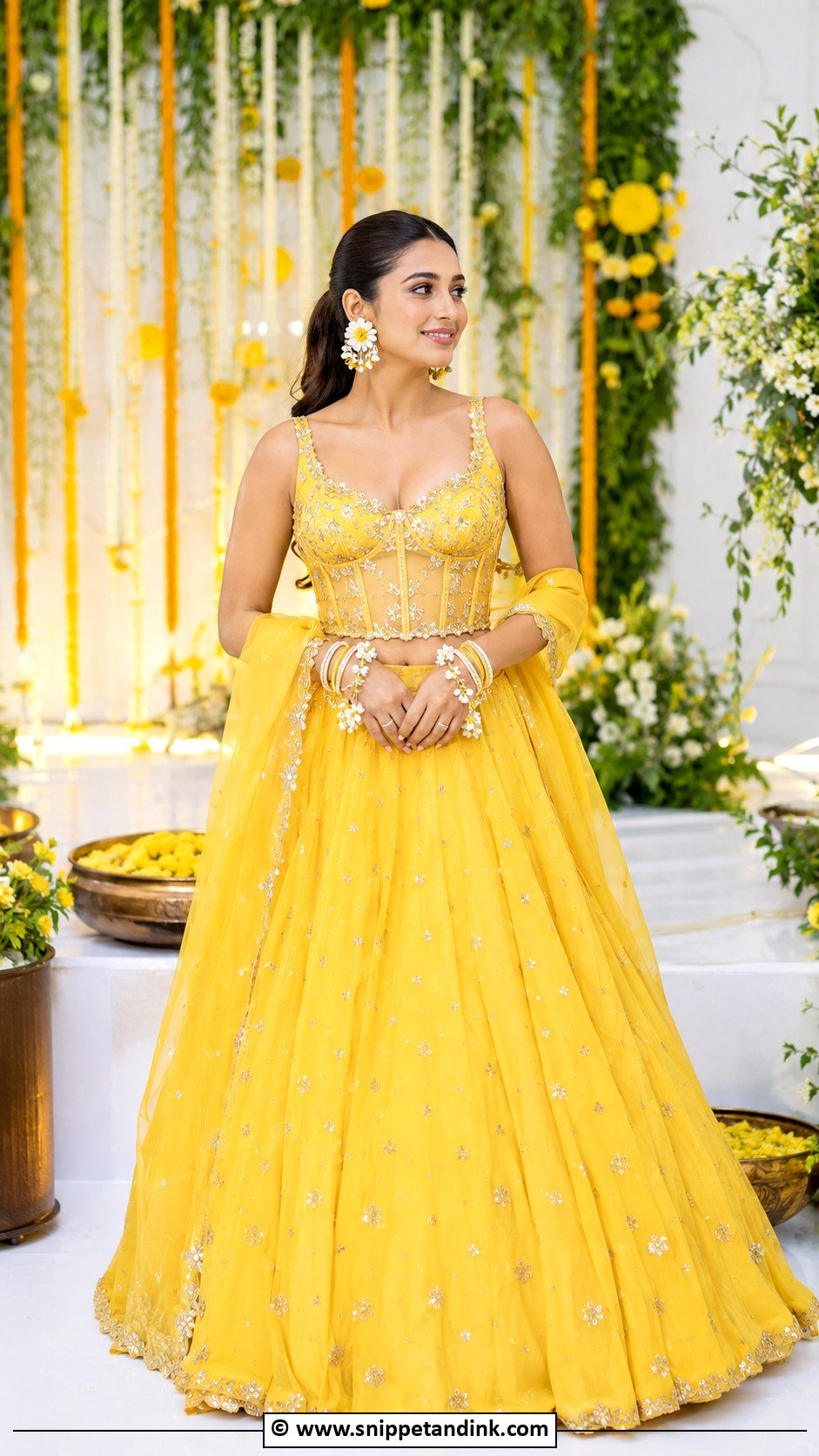 Yellow Corset Lehenga for Haldi Bride - Snippet and Ink - 30 Unique Haldi Outfits for Bride