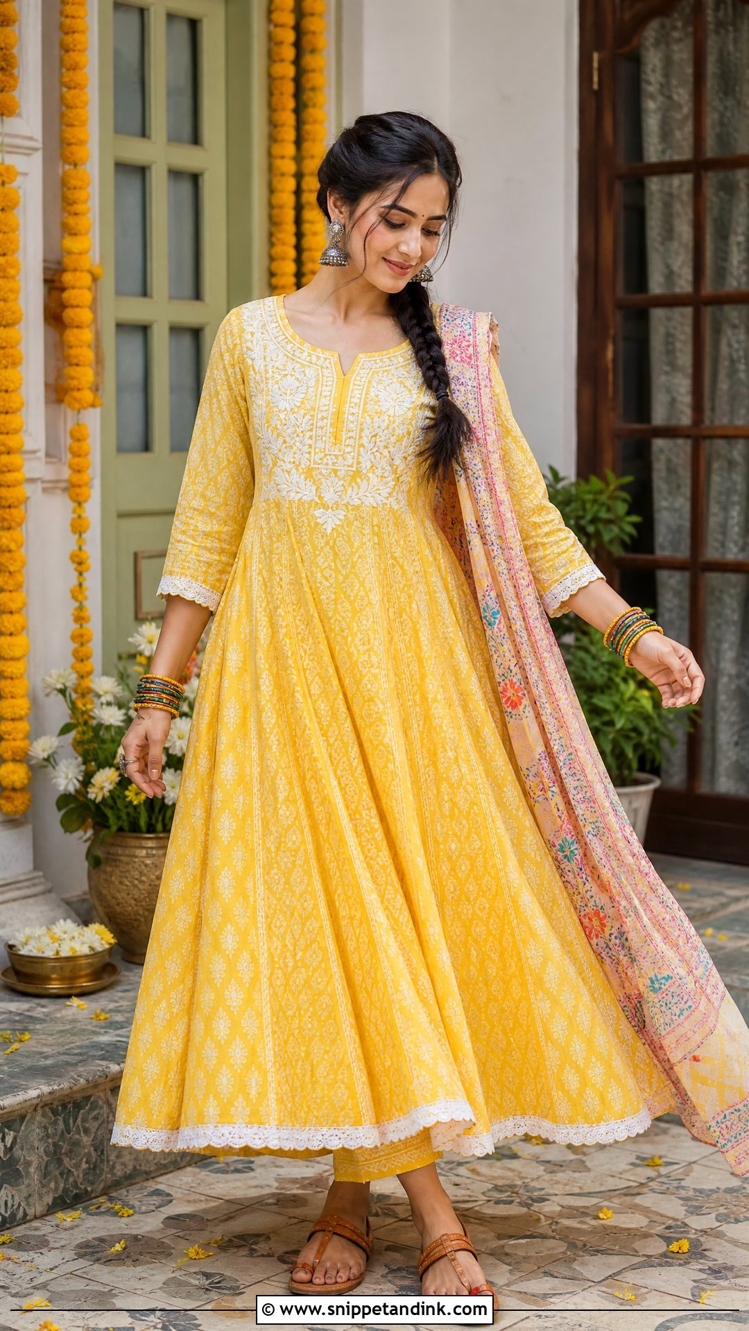 Yellow Cotton Gown for Haldi - Snippet and Ink - 20 Yellow Gown for Haldi Ideas