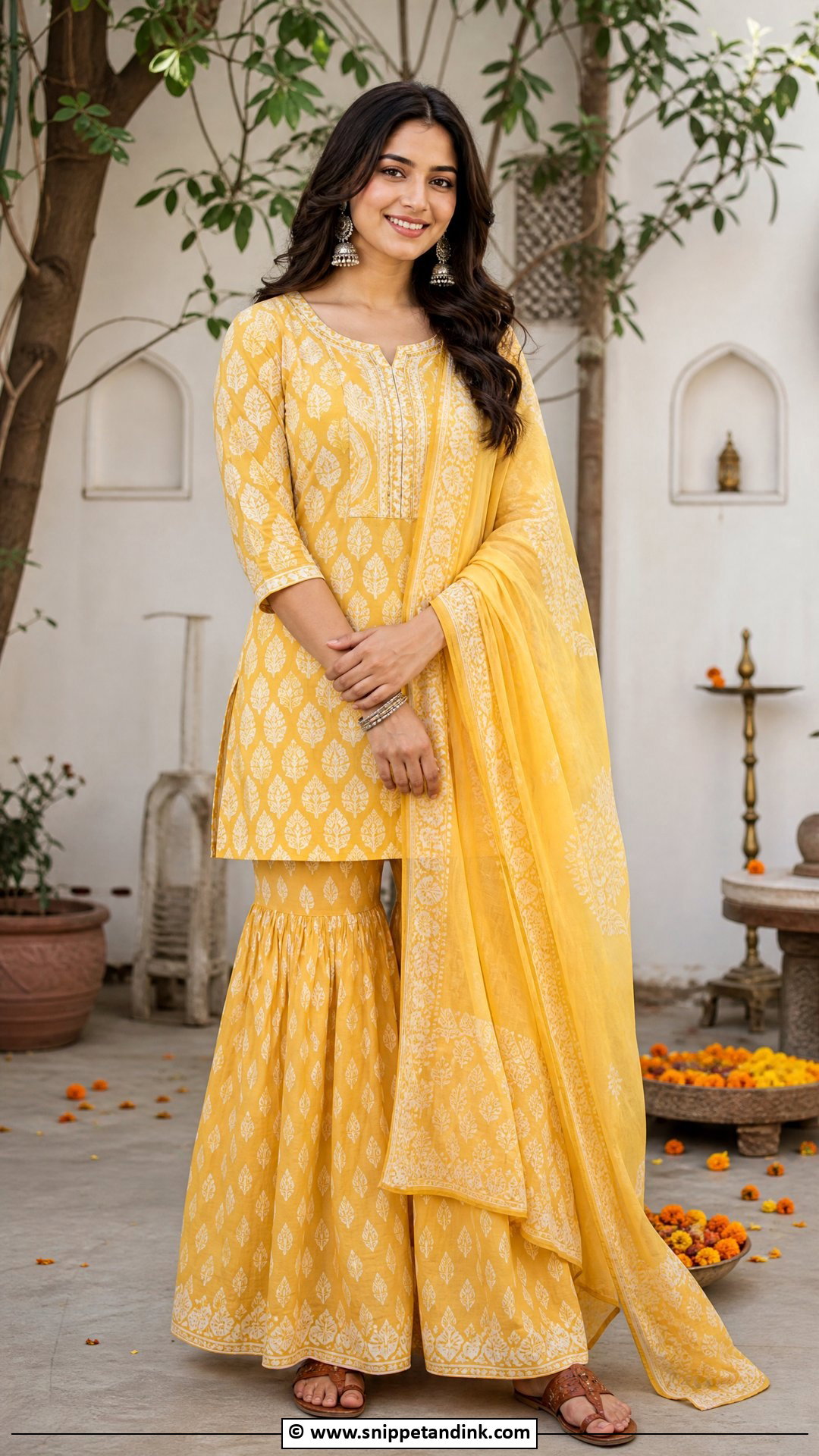 Yellow Cotton Sharara Suit - Snippet and Ink - 30 Yellow Sharara Ideas