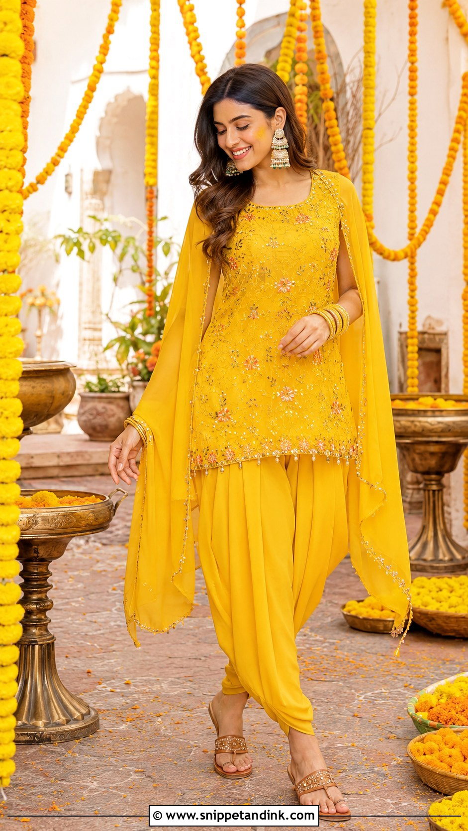 Yellow Dhoti Dress For Haldi - Snippet and Ink - 25 Yellow Dress for Haldi Ideas