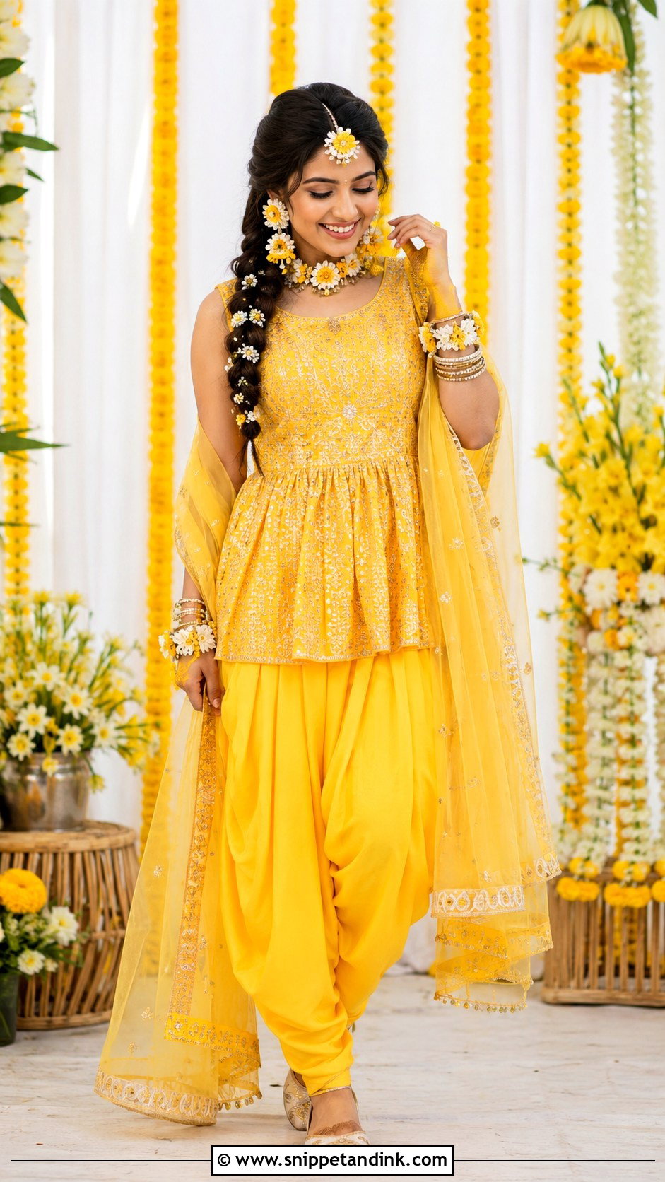 Yellow Dhoti Haldi Outfit - Snippet and Ink - 30 Indian Bridal Haldi Outfit Ideas