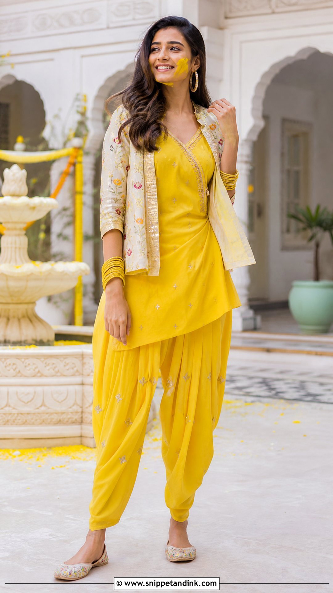 Yellow Dhoti Kurta For Haldi - Snippet and Ink - 25 Yellow Outfit for Haldi Function Ideas