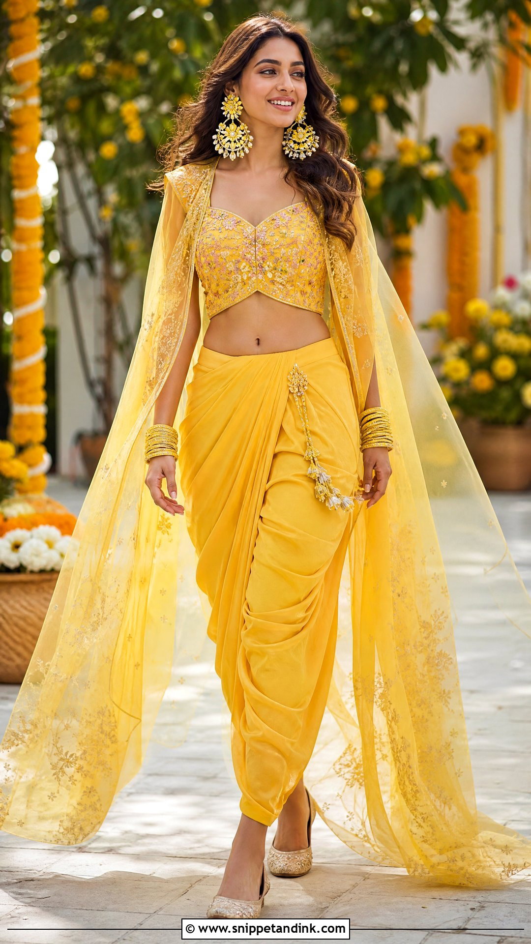 Yellow Dhoti Pant Set for Haldi Function - Snippet and Ink - 25 Dress for Haldi Function Indian Weddings Ideas