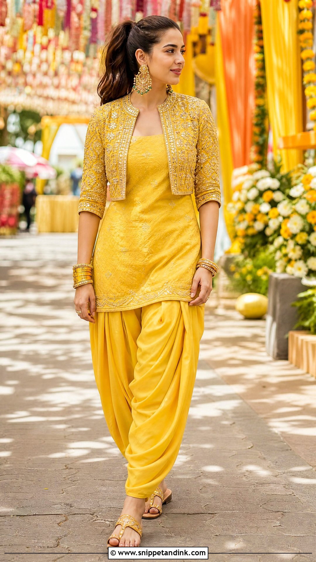 Yellow Dhoti Pant Suit for Haldi Ceremony - Snippet and Ink - 20 Suit for Haldi Ceremony Ideas