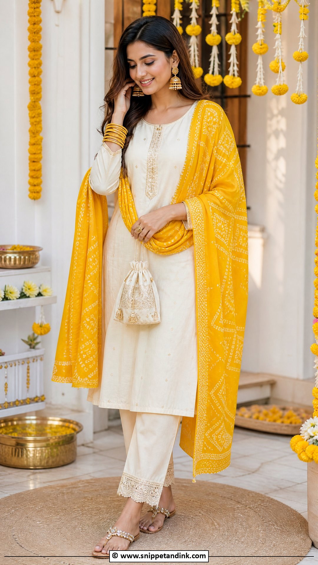 Yellow Dupatta Suit Haldi Dress - Snippet and Ink - 35 Haldi Dress Ideas