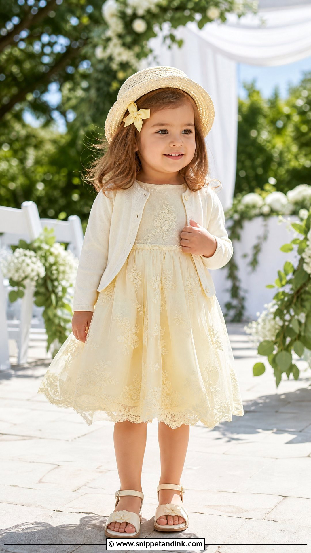 Yellow Embroidered Toddler Girl Wedding Outfit - Snippet and Ink - 20 Toddler Girl Wedding Outfit Ideas