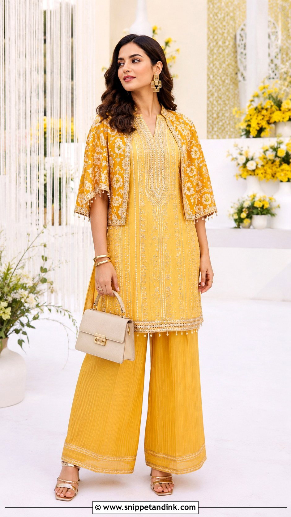 Yellow Ethnic Co Ord Haldi Outfit - Snippet and Ink - 20 Haldi Outfits Ideas