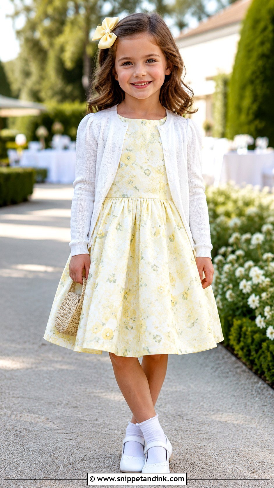 Yellow Floral Girls Wedding Dress - Snippet and Ink - 20 Girls Kids Wedding Dresses