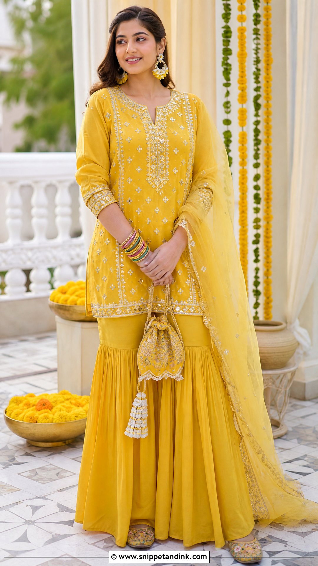 Yellow Garara Suit For Haldi - Snippet and Ink - 20 Garara Suits Designs for Wedding