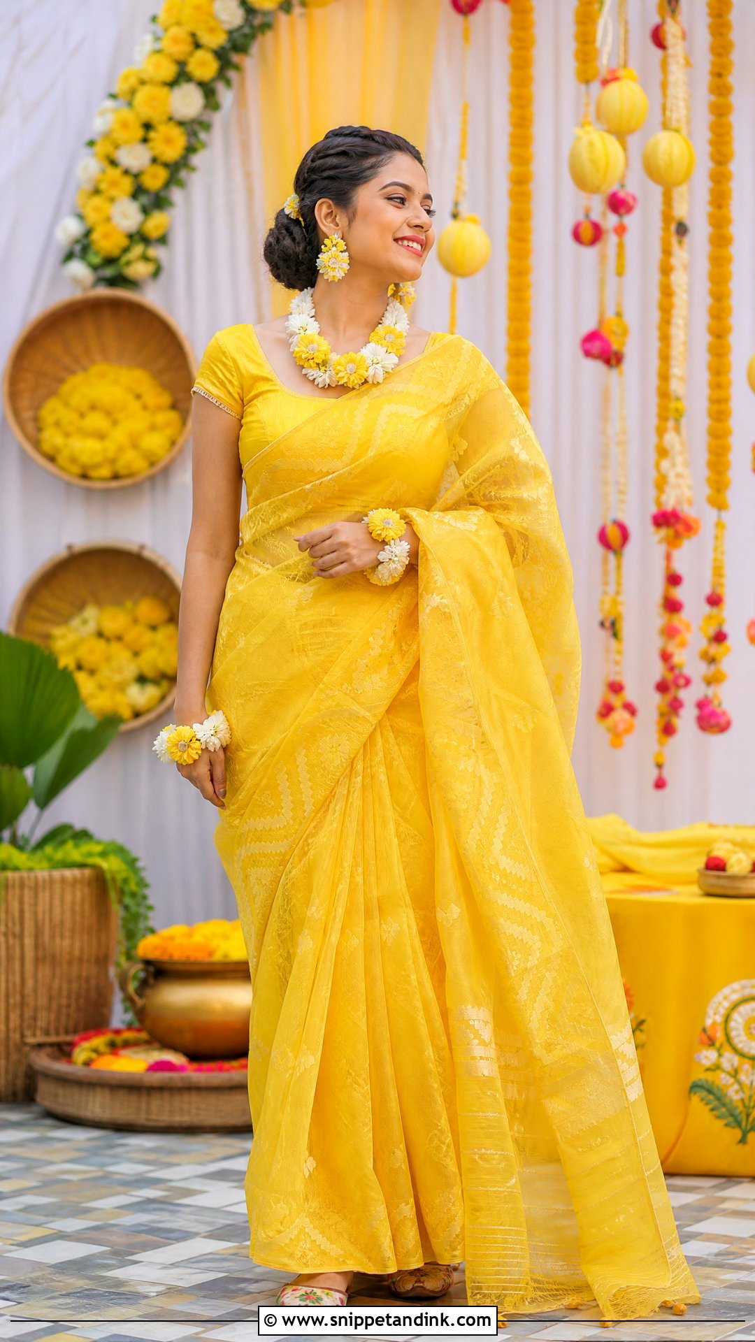 Yellow Gaye Holud Bengali Bride Look - Snippet and Ink - 20 Simple Bengali Bride Ideas