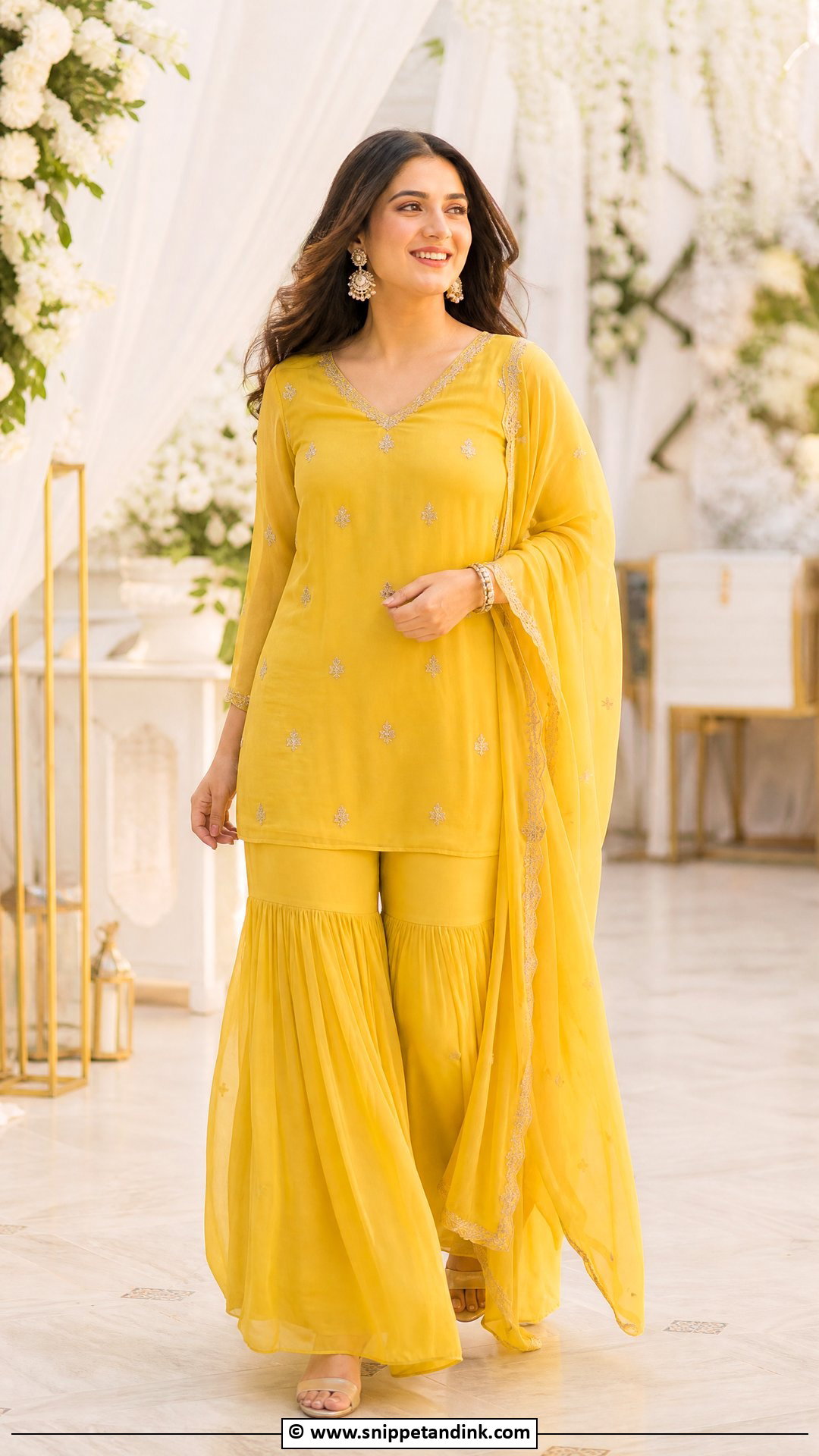 Yellow Georgette Sharara Suit - Snippet and Ink - 30 Yellow Sharara Ideas