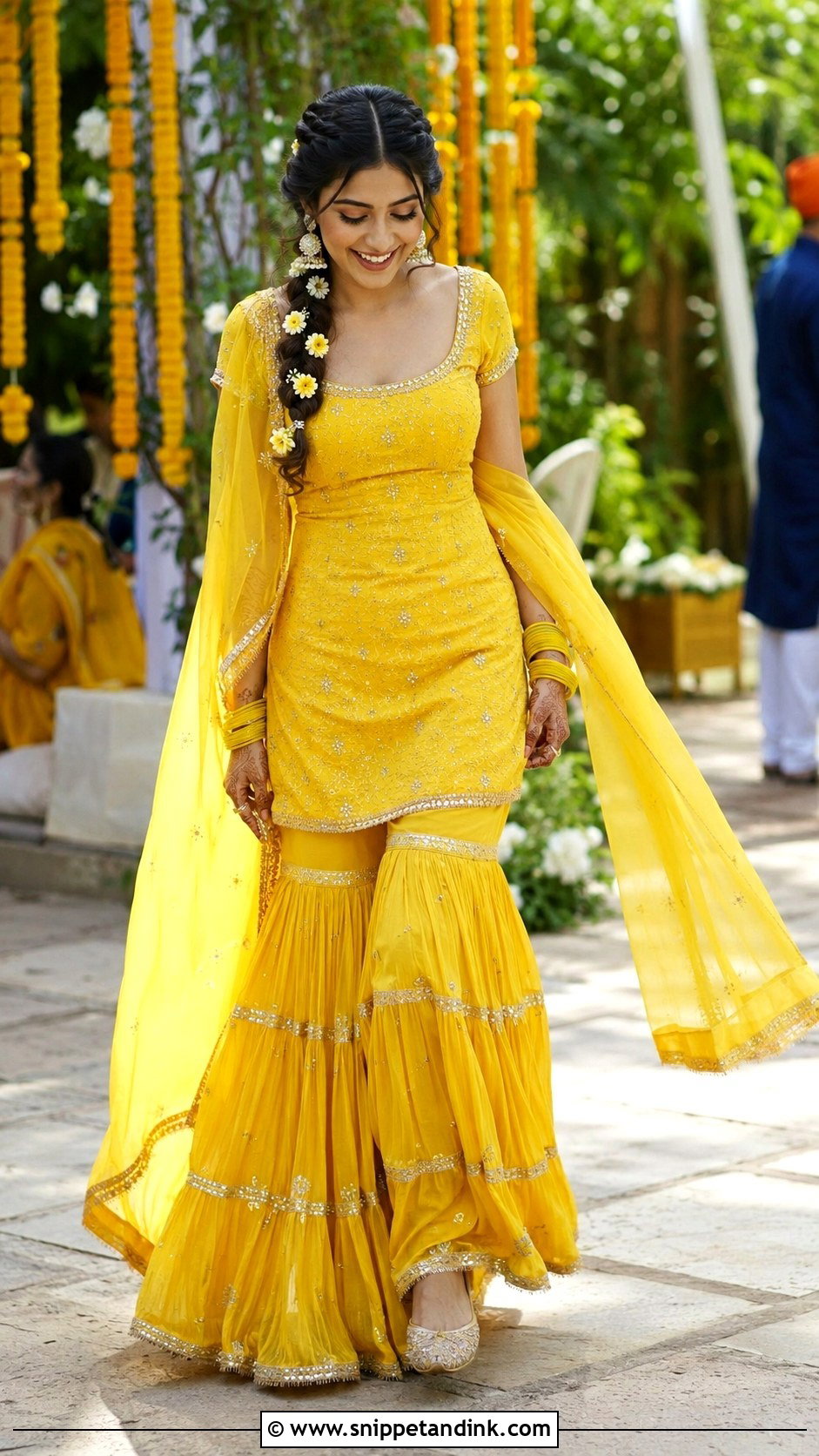 Yellow Gharara Haldi Outfit - Snippet and Ink - 20 Alia Bhatt Haldi Outfit Ideas