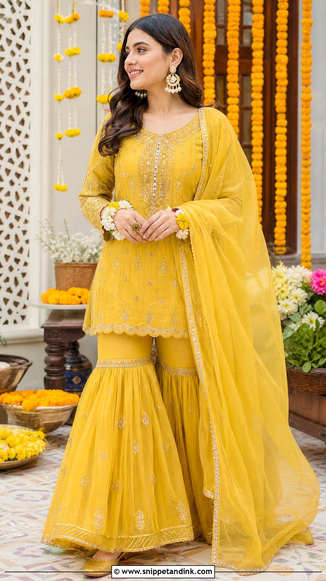 Yellow Gharara Mayoon Outfit - Snippet and Ink - 20 Pakistani Mayoon Outfits