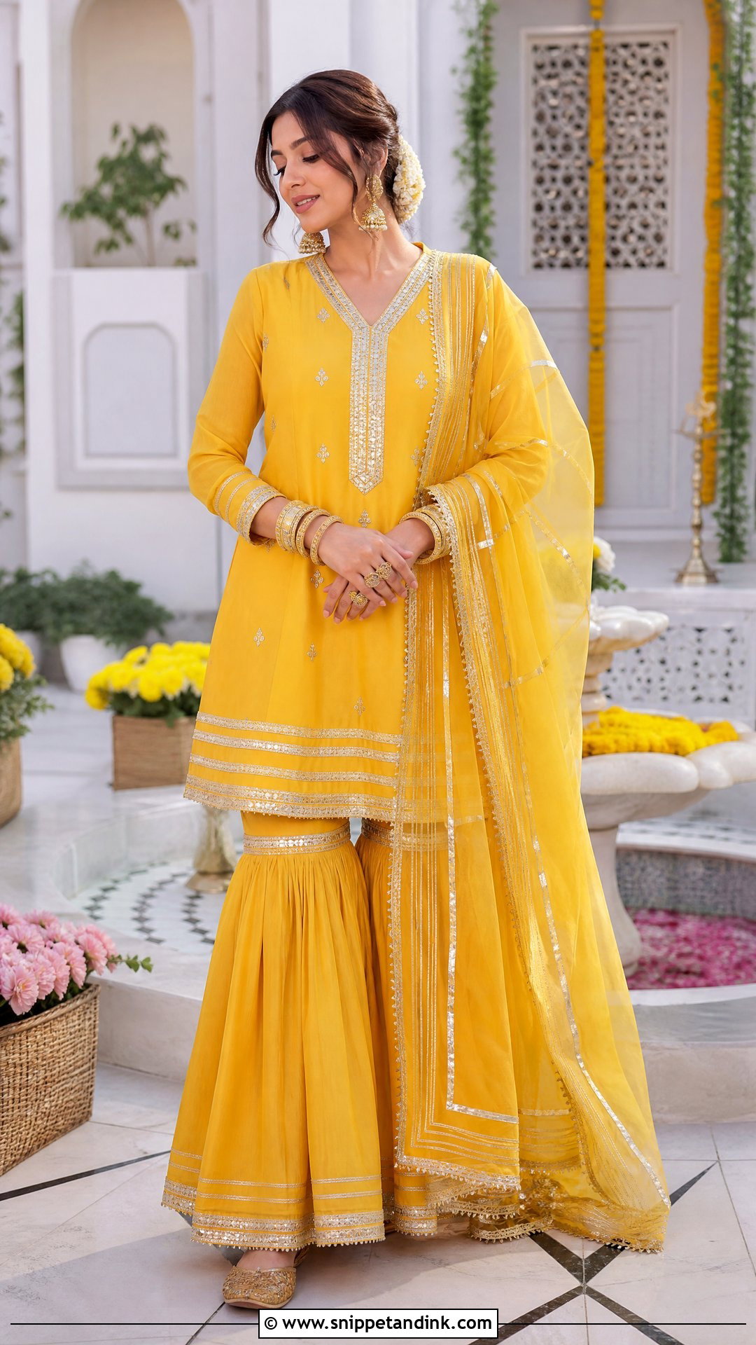 Yellow Gharara Pakistani Haldi Outfit - Snippet and Ink - 20 Pakistani Haldi Outfit Ideas