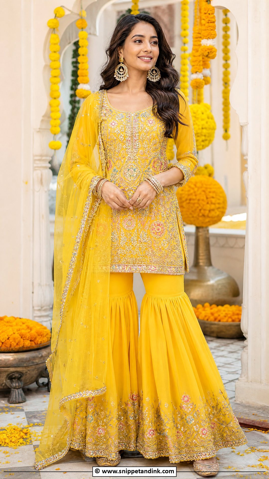 Yellow Gharara Set For Haldi - Snippet and Ink - 35 Haldi Outfits