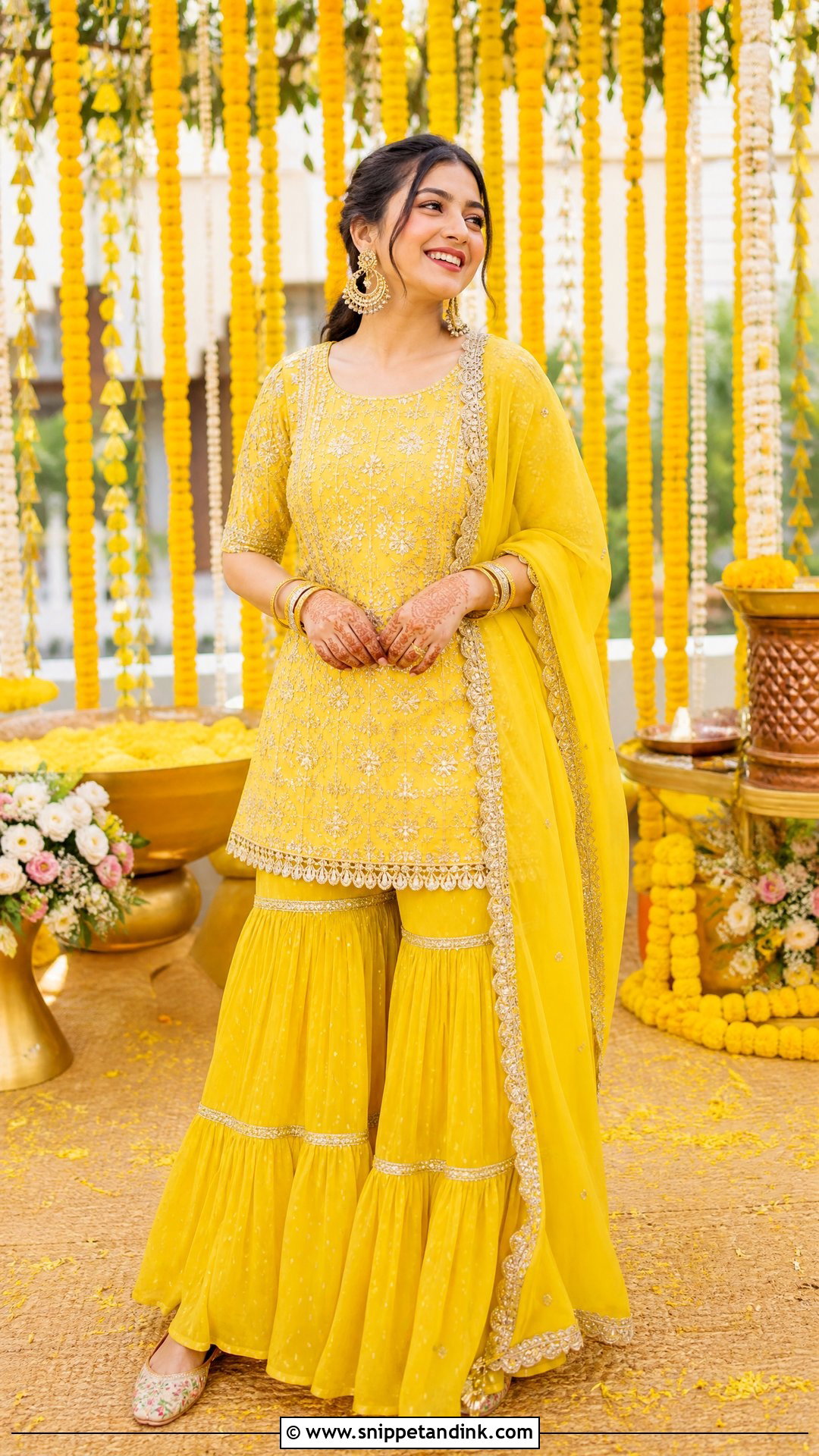 Yellow Gharara Suit For Haldi Function - Snippet and Ink - 25 Yellow Suit for Haldi Function Ideas