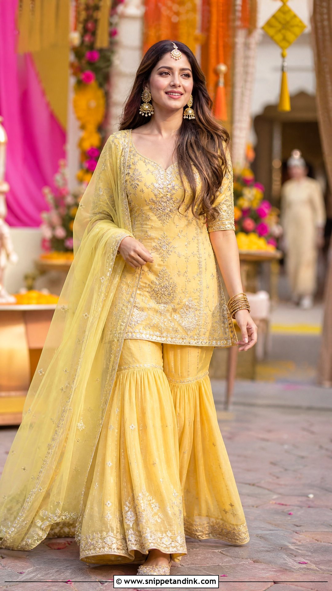Yellow Gharara Suit Outfit - Snippet and Ink - 20 Yellow Haldi Outfit for Sister Ideas