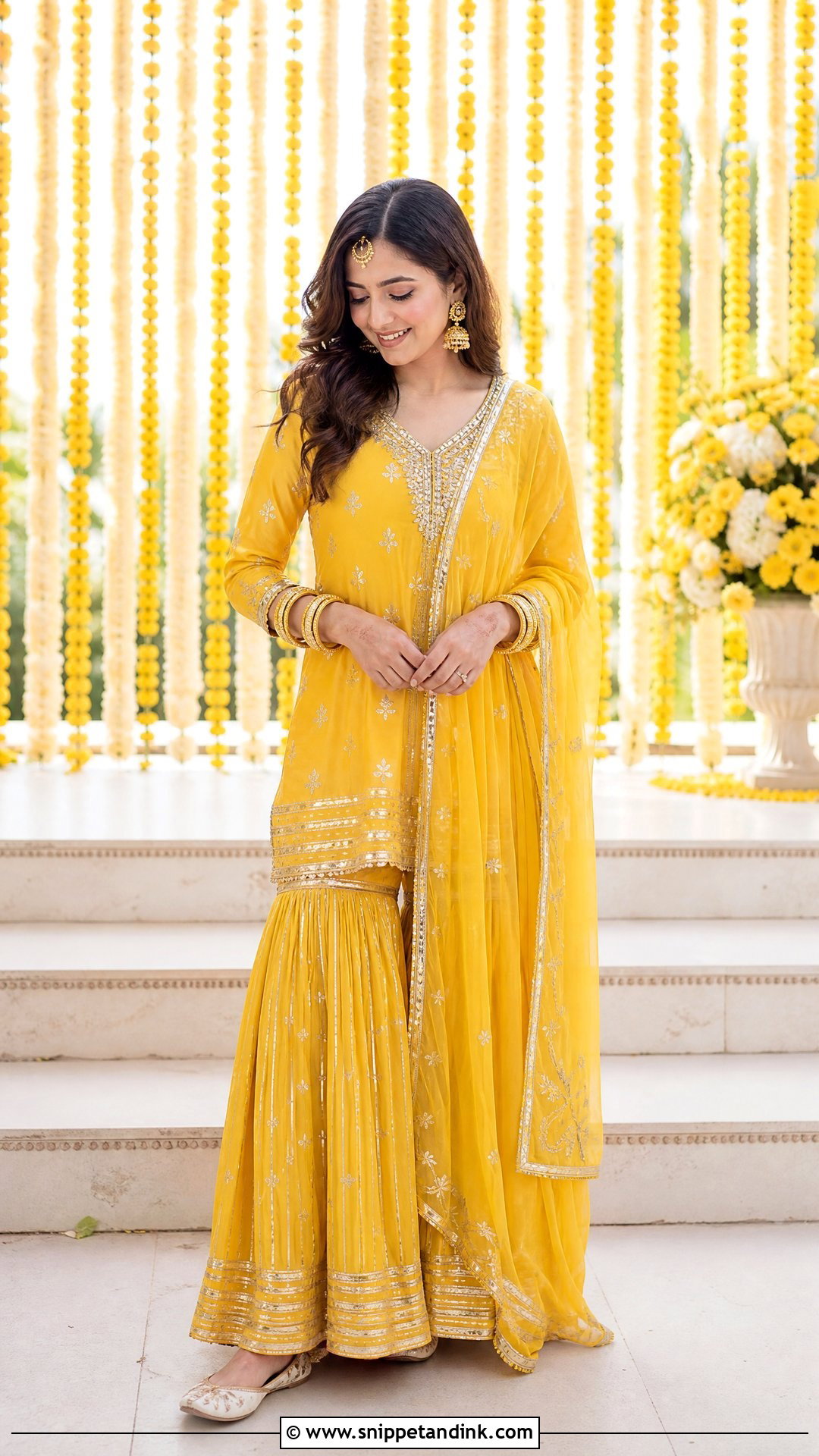 Yellow Gharara Suit for Haldi - Snippet and Ink - 20 Yellow Colour Dress for Haldi Ideas