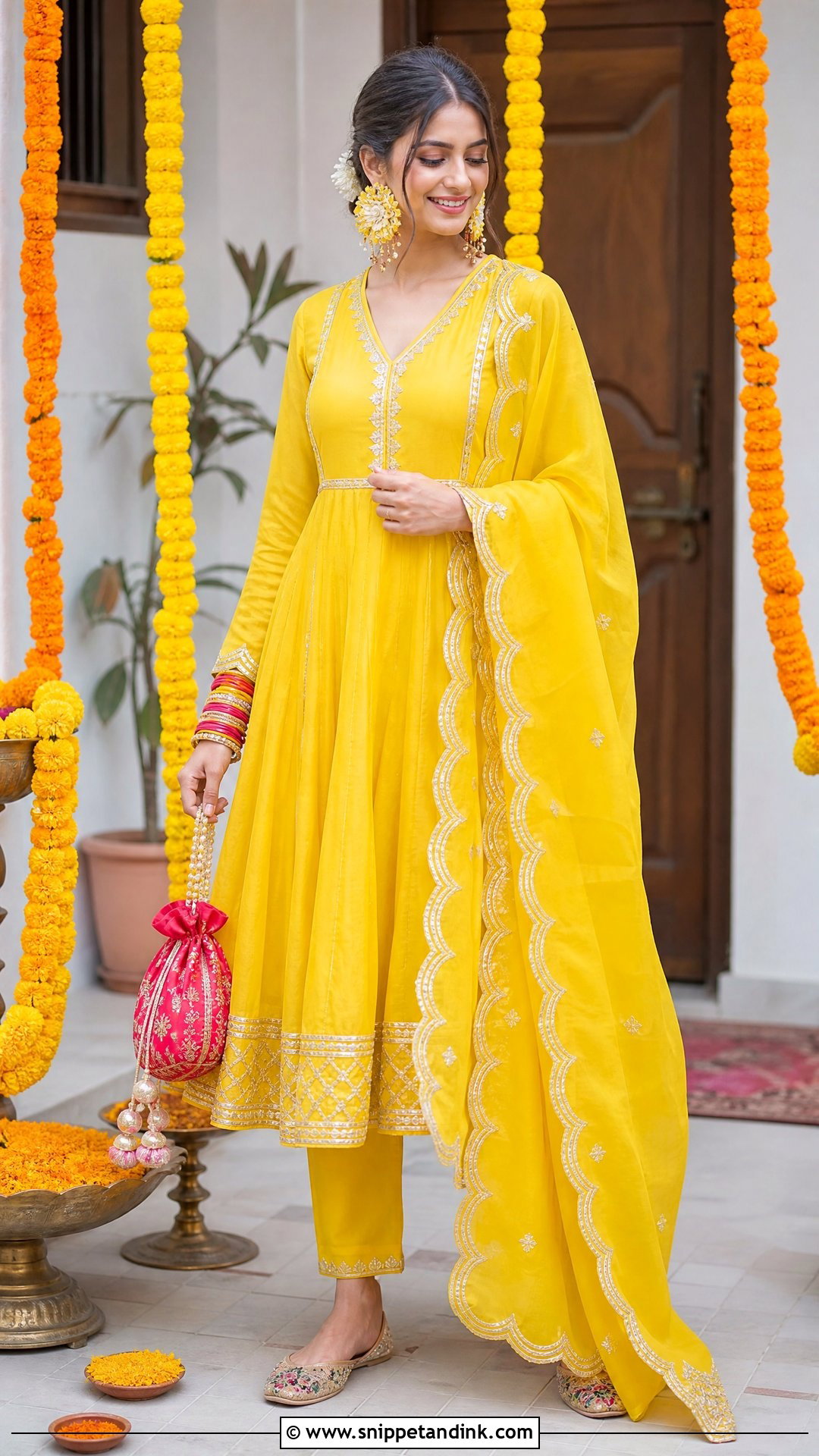 Yellow Gota Patti Kurta Set for Haldi - Snippet and Ink - 25 Kurta Set for Wedding Ideas