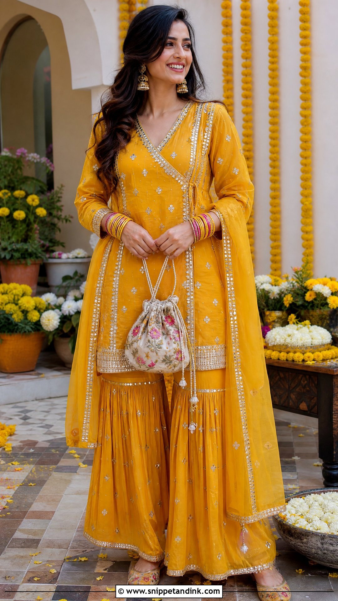 Yellow Gota Patti Sharara Outfit - Snippet and Ink - 20 Sharara Party Wear Ideas