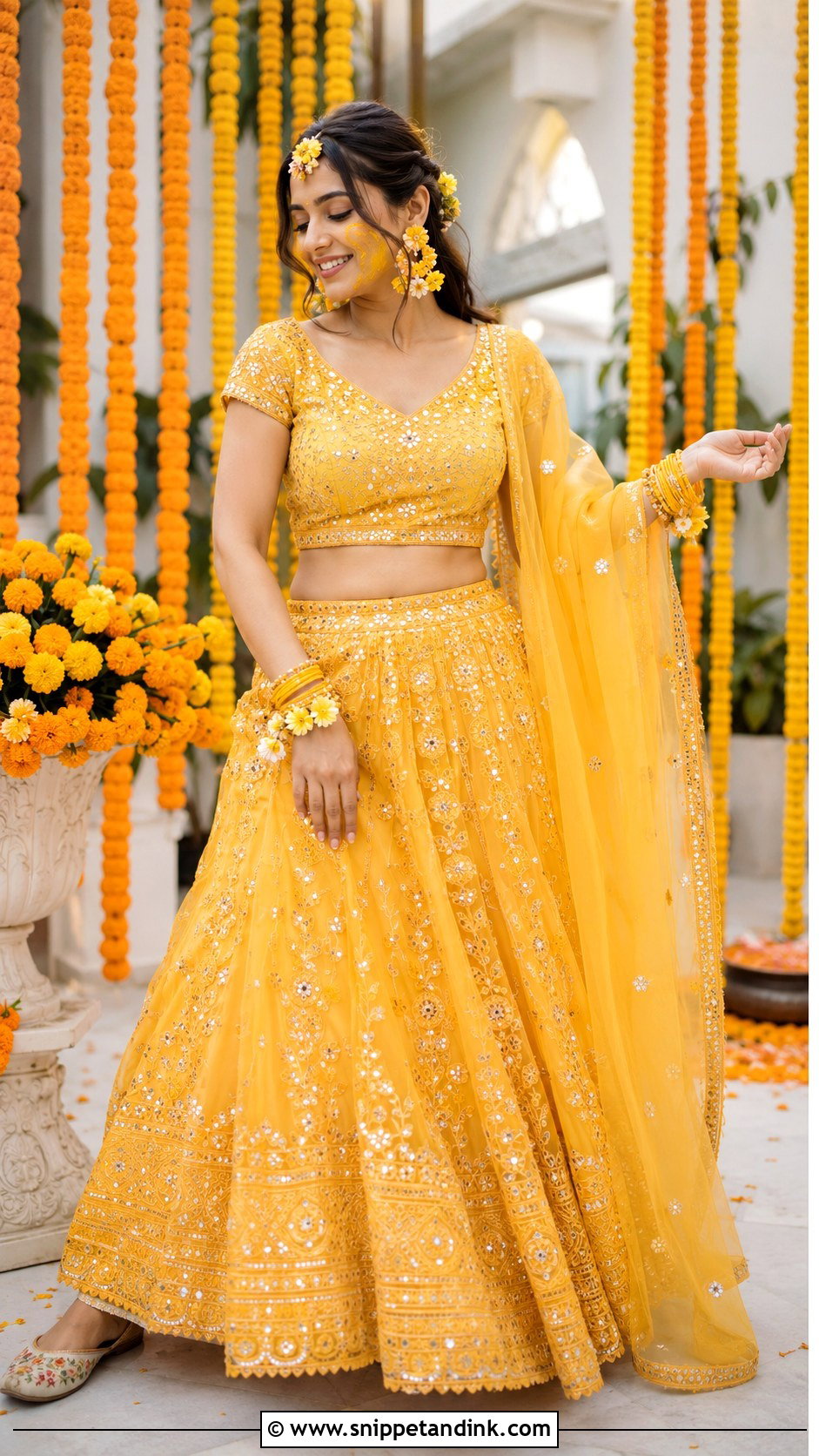 Yellow Haldi Bride Lehenga - Snippet and Ink - 30 Haldi Bride Outfit Ideas