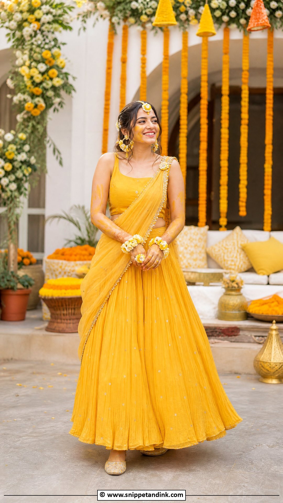 Yellow Haldi Bride Outfit - Snippet and Ink - 35 Indian Bride Ideas