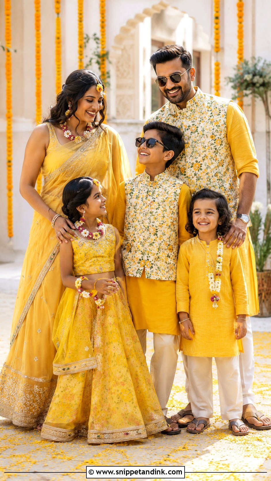 Yellow Haldi Family Outfits - Snippet and Ink - 25 Indian Wedding Family Matching Outfits