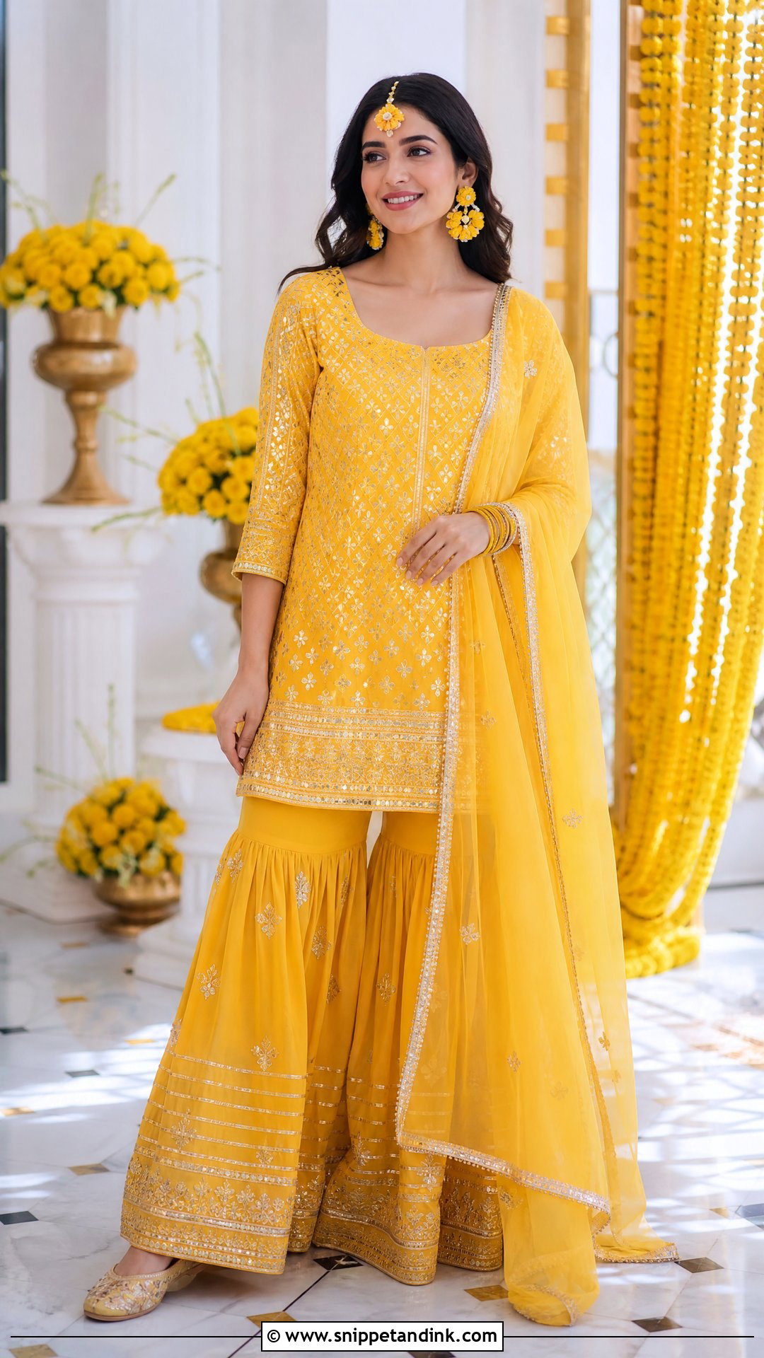 Yellow Haldi Gharara Outfit - Snippet and Ink - 20 Yellow Haldi Outfit Ideas